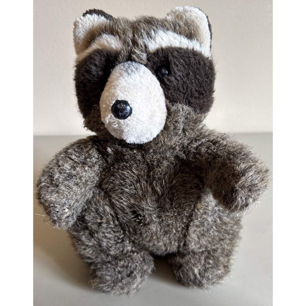 Vintage Dakin Raccoon Plush Stuffed Animal 1989 10" Brown